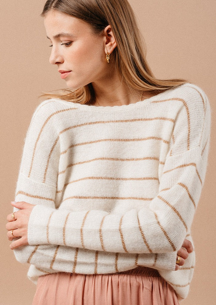 merci852 - sweater- lurex- gold - Paris fashion -french stule