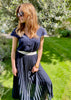 pleated skirt-BLUE-MERCI852-easy to wear-PARIS-FRENCH TOUCH